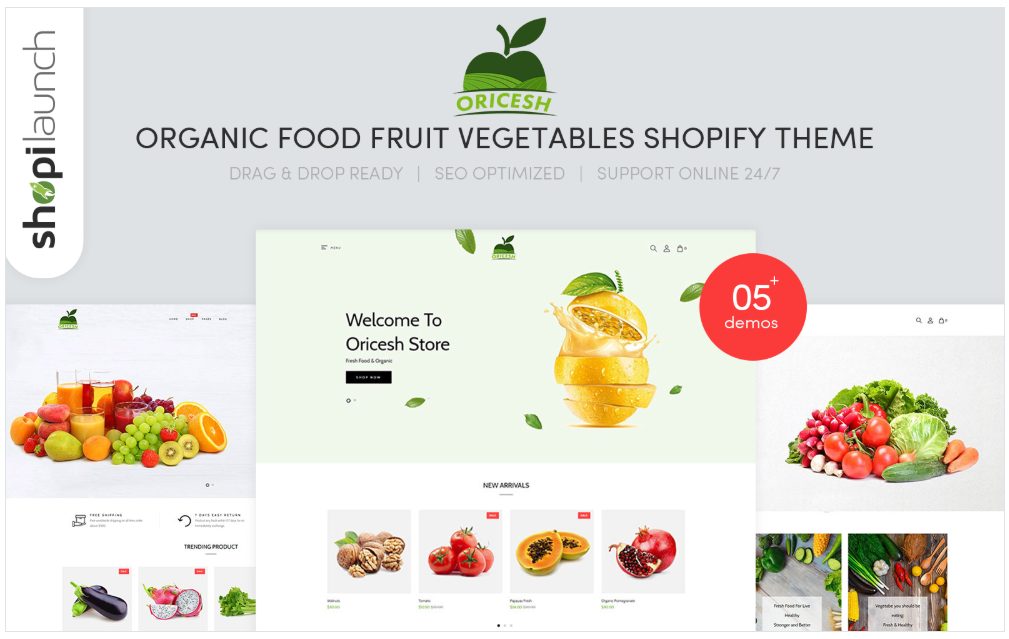 Image | organic fruits vegetables responsive ecommerce shopify themes | entheosweb Image