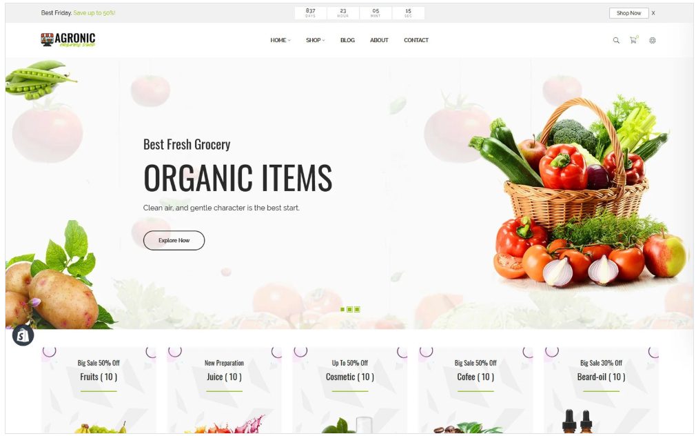 Image | organic fruits vegetables responsive ecommerce shopify themes | entheosweb Image