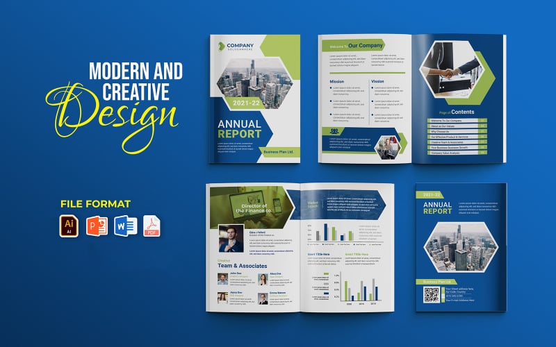 Modern and creative annual report template 239280 original