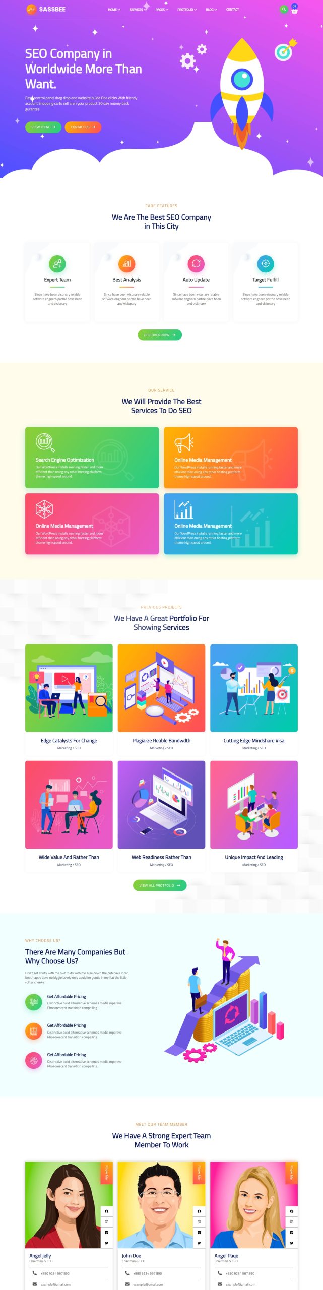 Sassbe multipurpose sass landing page html template 2 | Featured Template Sassbee Multipurpose Sass Landing Html Template Website Design with Animation Illustration and Gradients | Entheosweb Sassbee multipurpose sass landing html template