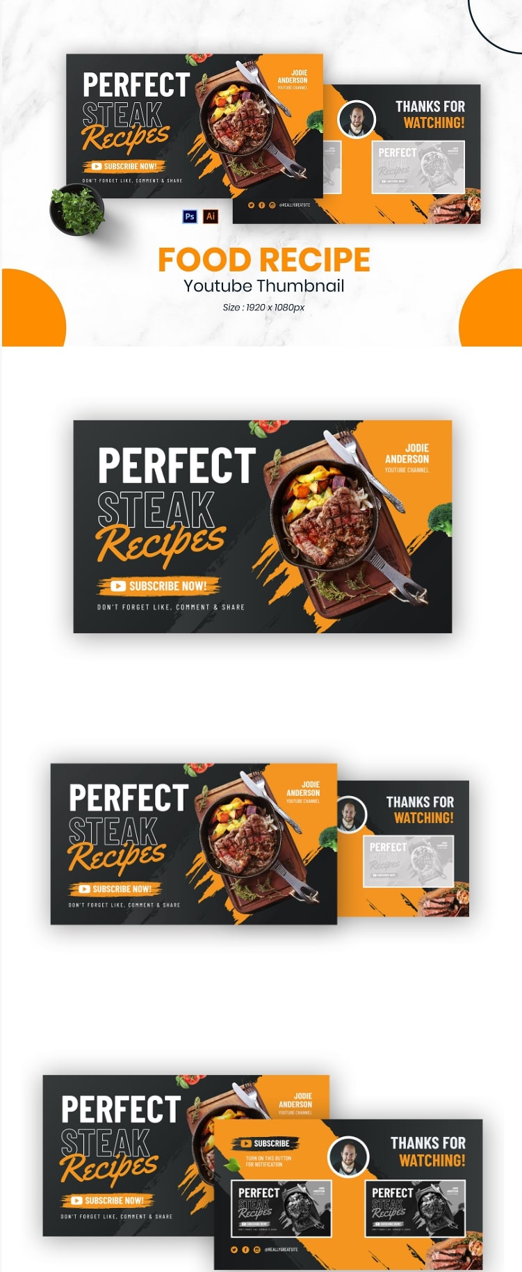 Food recipe youtube thumbnail