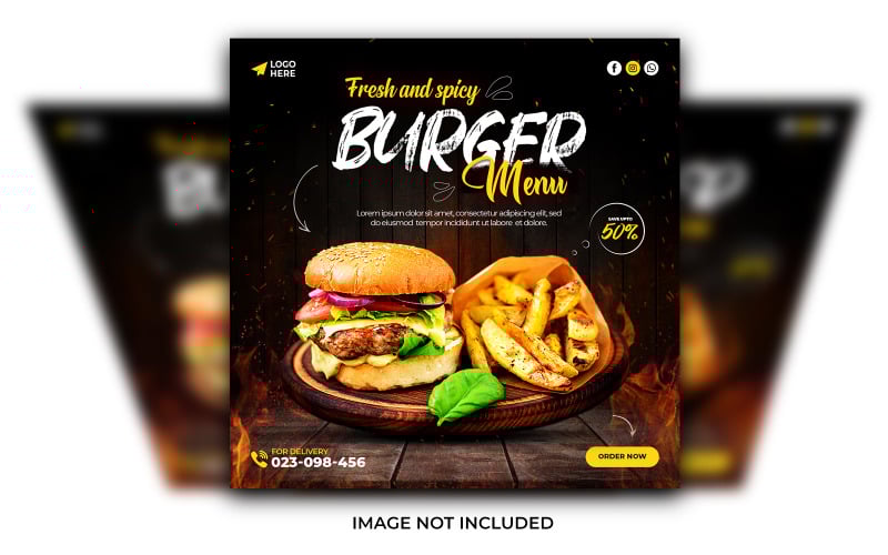 Social media food promotion post amp instagram banner burger post design template 259547 original