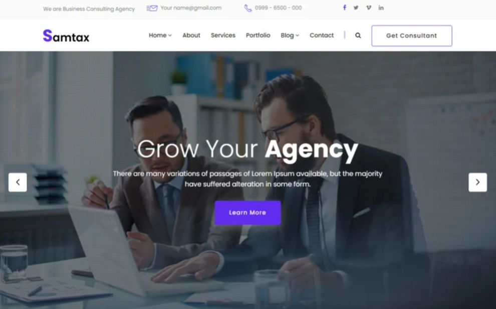 Business website template