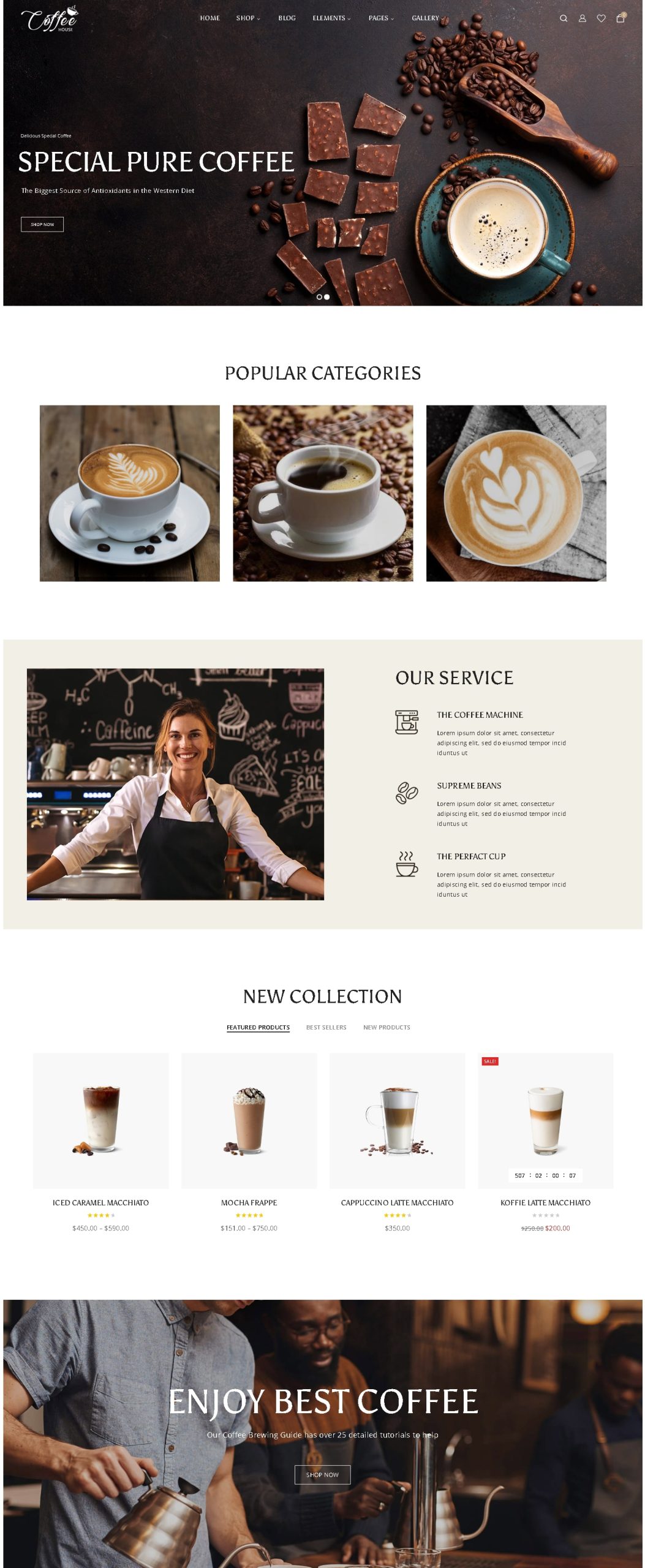 Coffee   tea coffee drinks and beverages store elementor woocommerce theme