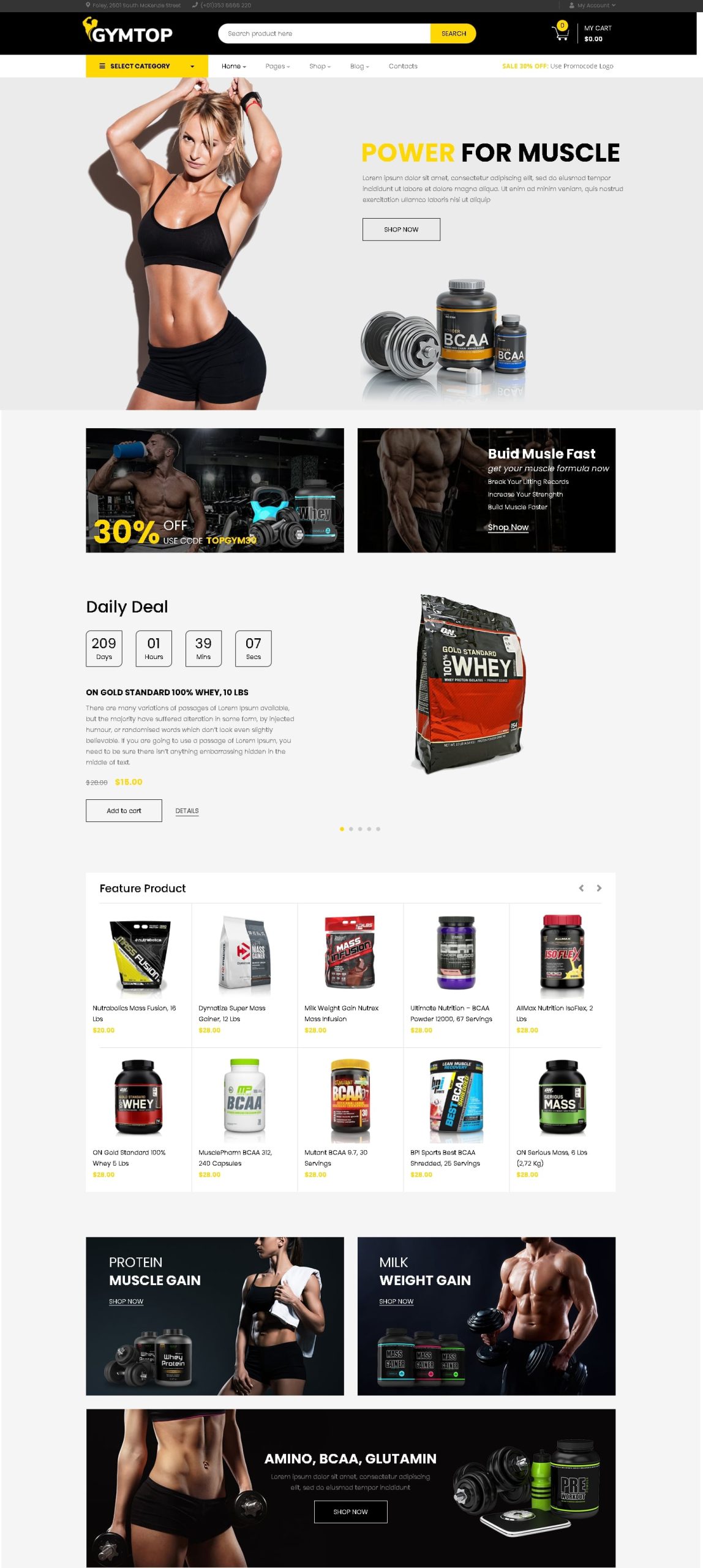 Gymtop   wordpress elementor theme for gym  fitness websites