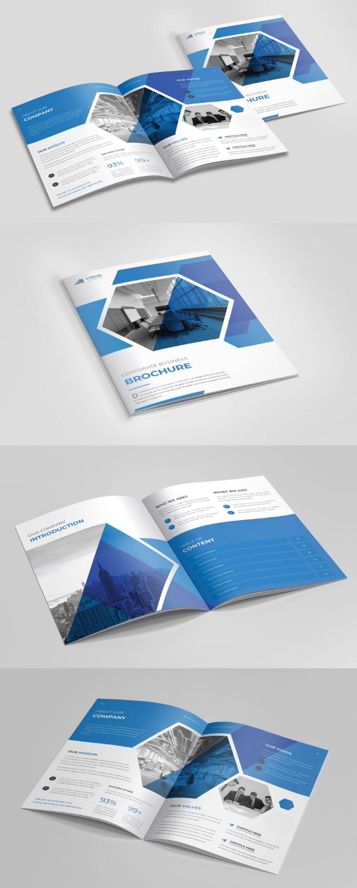 A4 corporate brochure template with minimalist and premium style