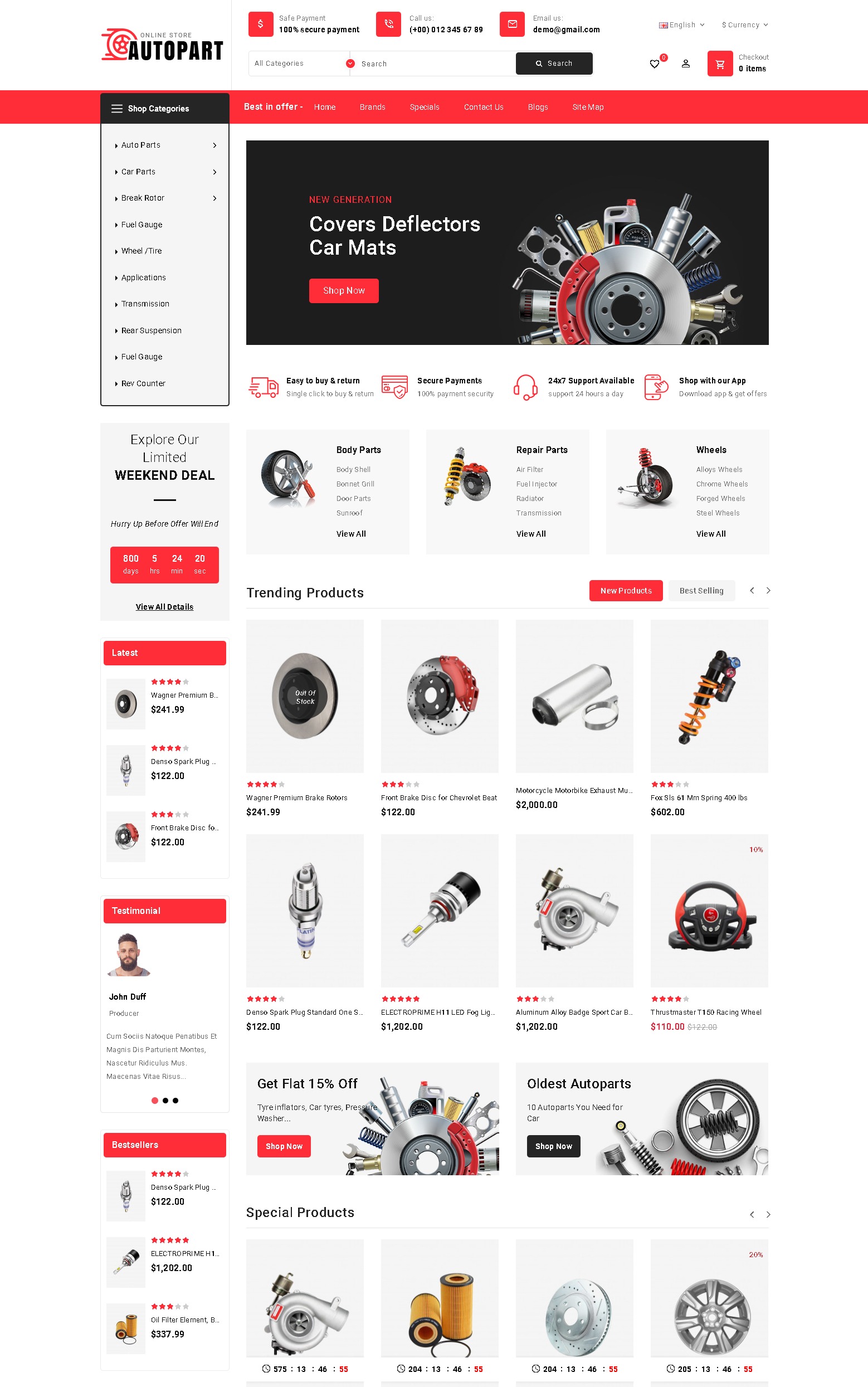 Autoparts   car and spare auto tool multipurpose opencart store
