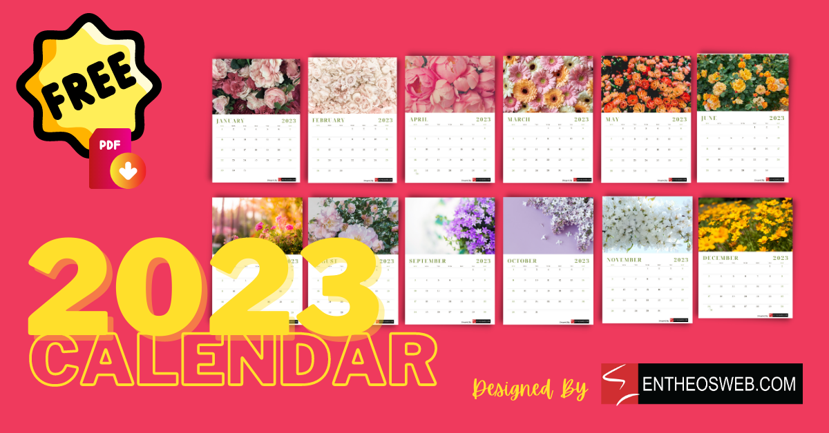 Floral 2023 calendar   free pdf download calendar 1 all pages