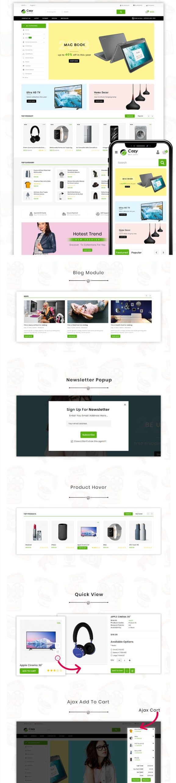 Cazy   the shopping mall opencart template