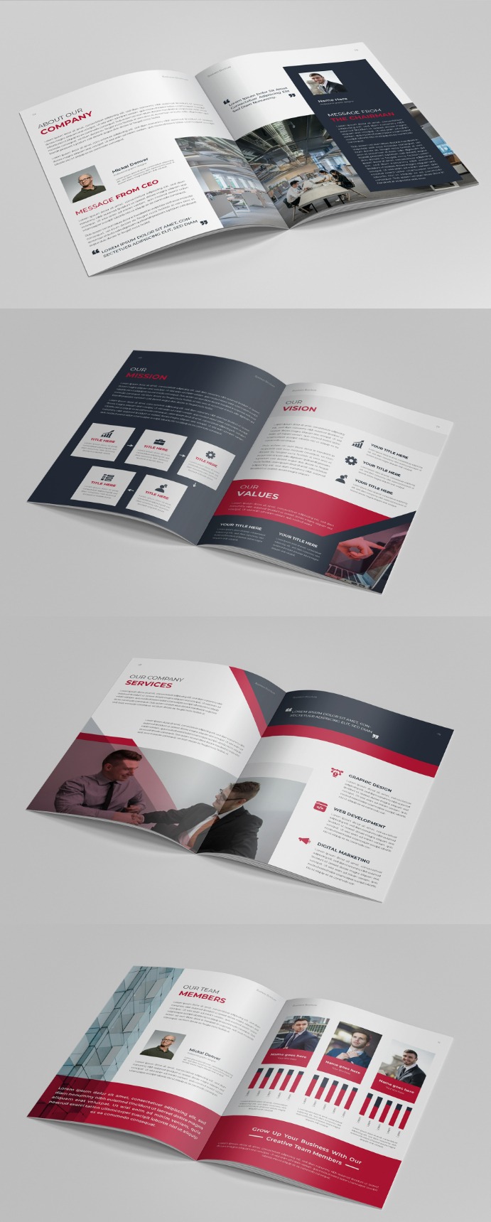 Corporate a4 brochure template layout design minimal professional brochure design