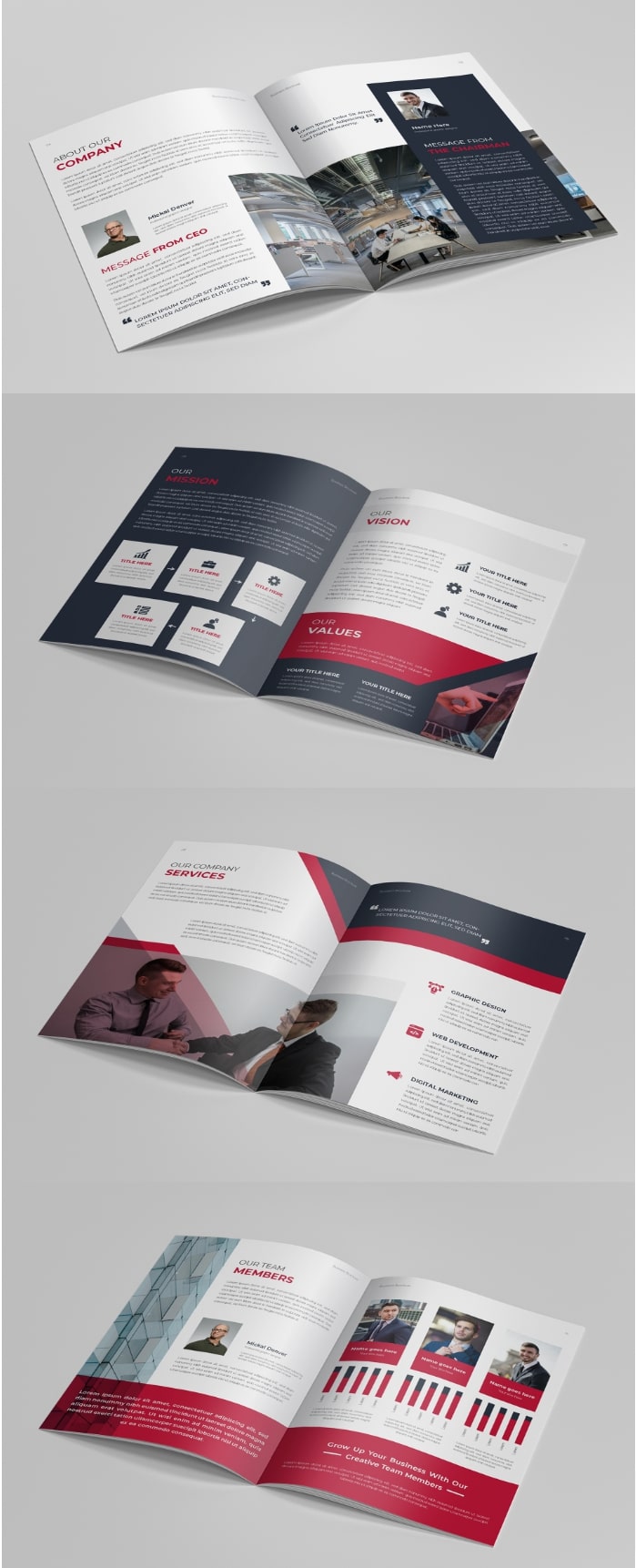 Corporate a4 brochure template layout design minimal professional brochure design