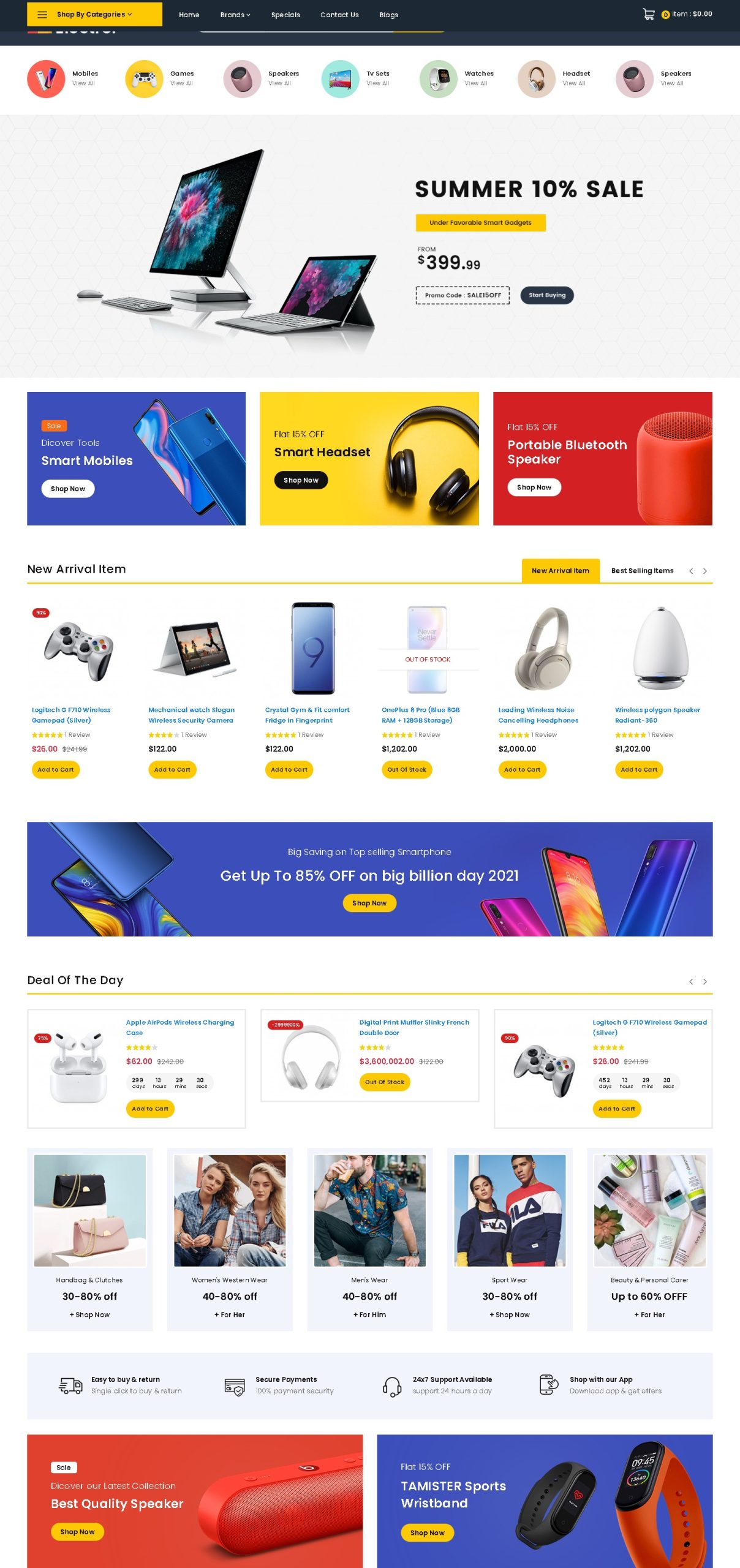Electro  electronic multipurpose mega opencart template