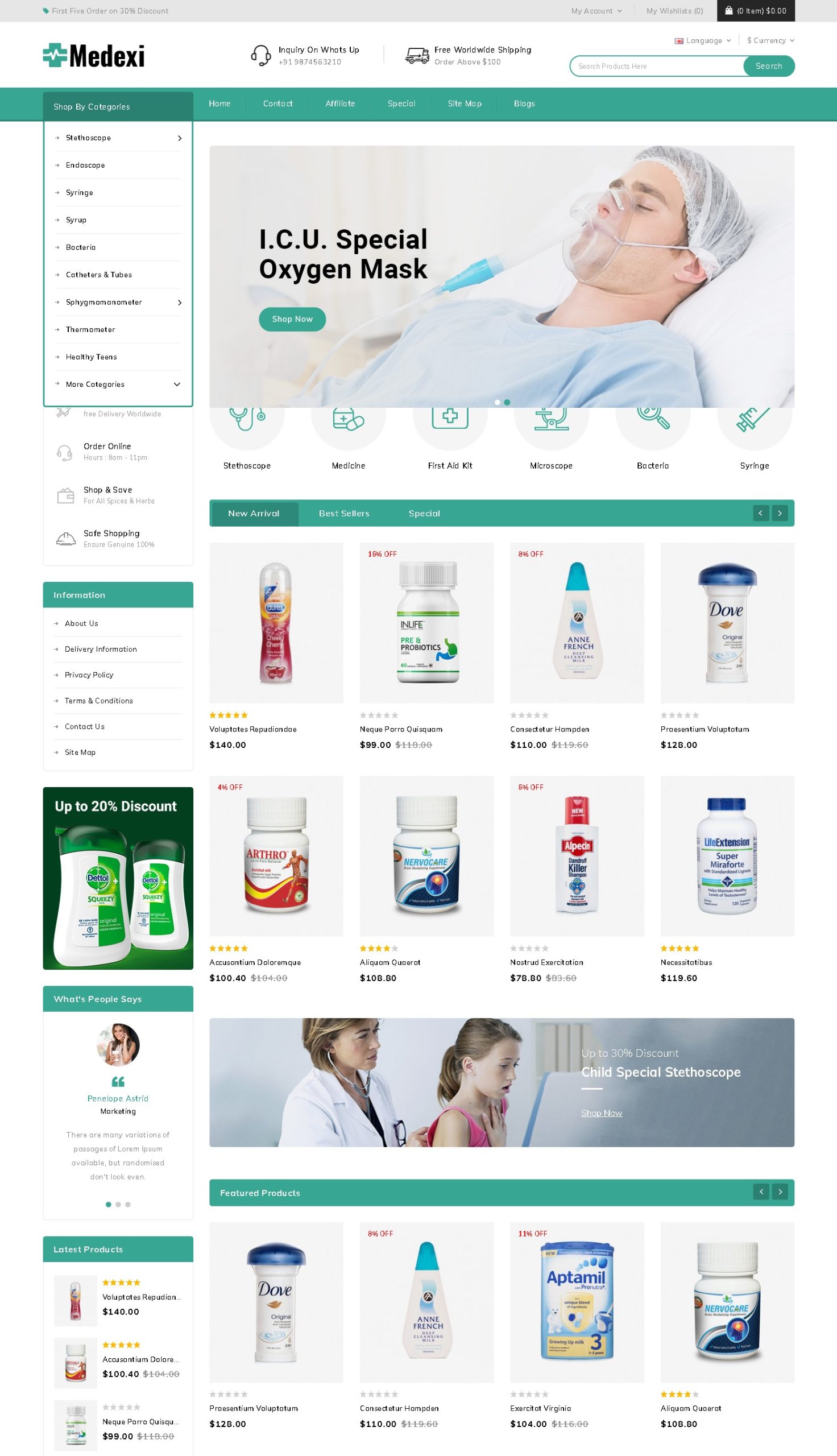 Medexi   medical store opencart template