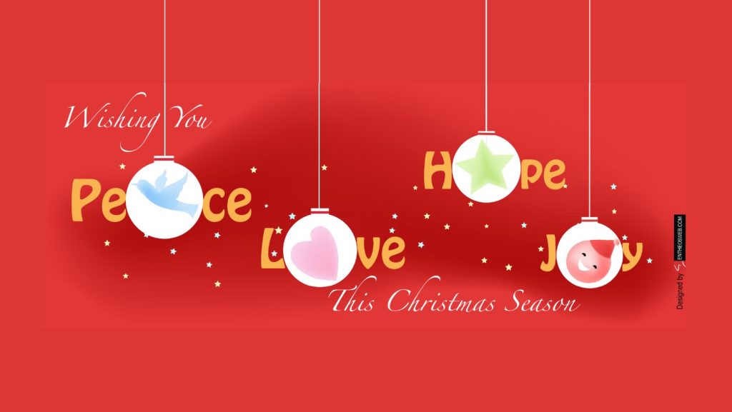 Creative christmas facebook cover photo red   wishing you peace love hope joy this christmas season