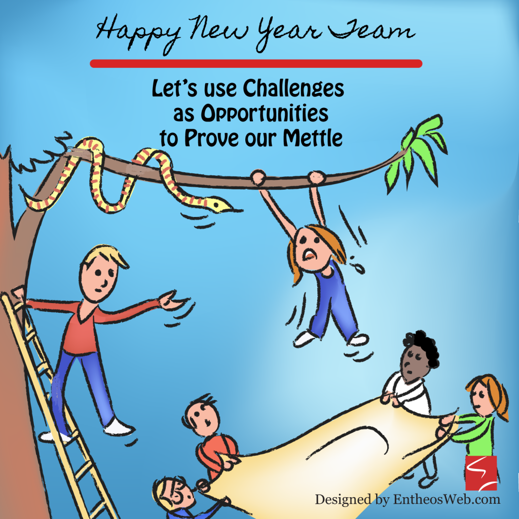 Happy new year team   let's use Challenges as Opportunities to Prove our Mettle