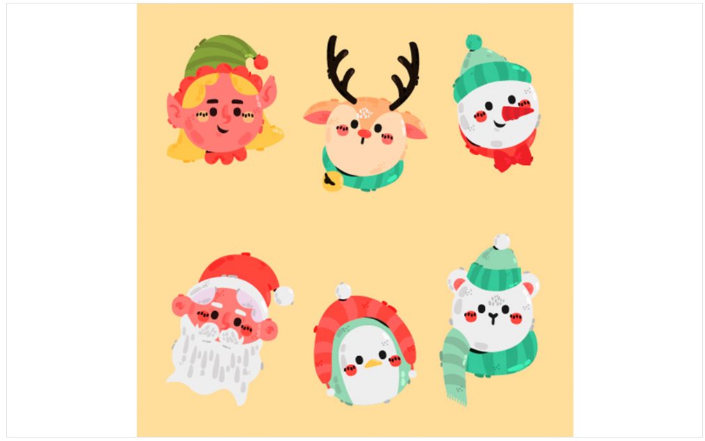 Image | cute creative christmas vector illustrations | entheosweb Image