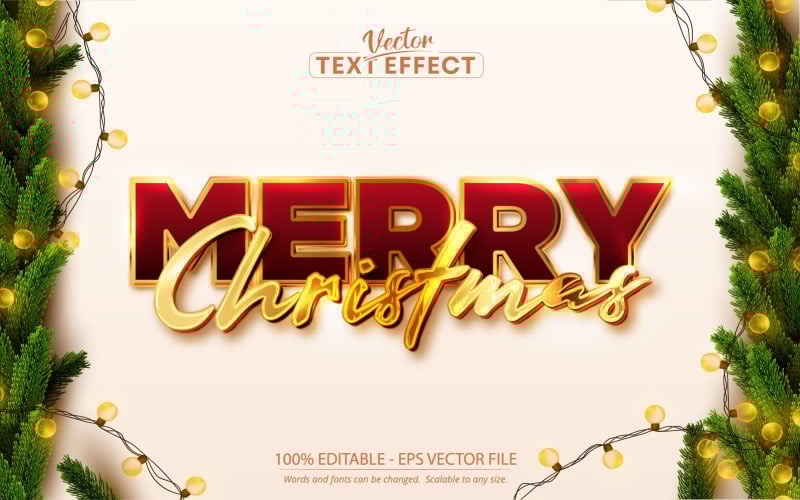 Merry christmas editable text effect christmas shiny gold text style graphics illustration 288848 original