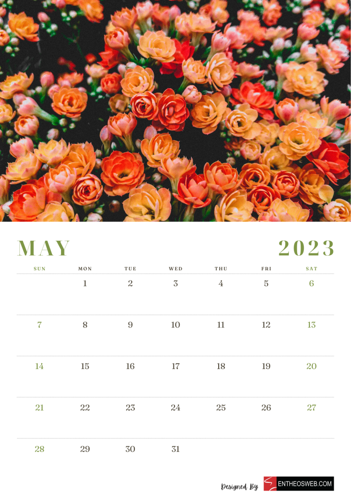 Floral 2023 calendar   may