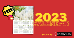 Floral 2023 Year Calendar Poster – Free PDF Download