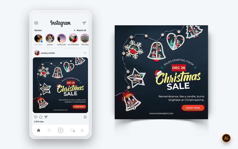 Christmas offer sale celebration social media post design 15 262961 original