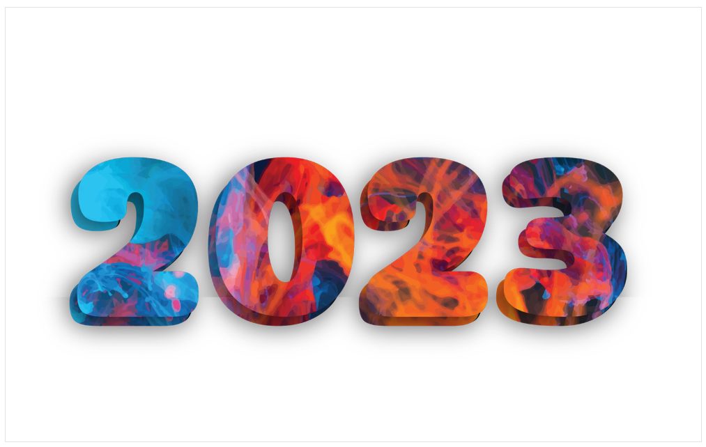 Creative & Modern 2023 Happy New Year Typography Designs – Vector Illustrations