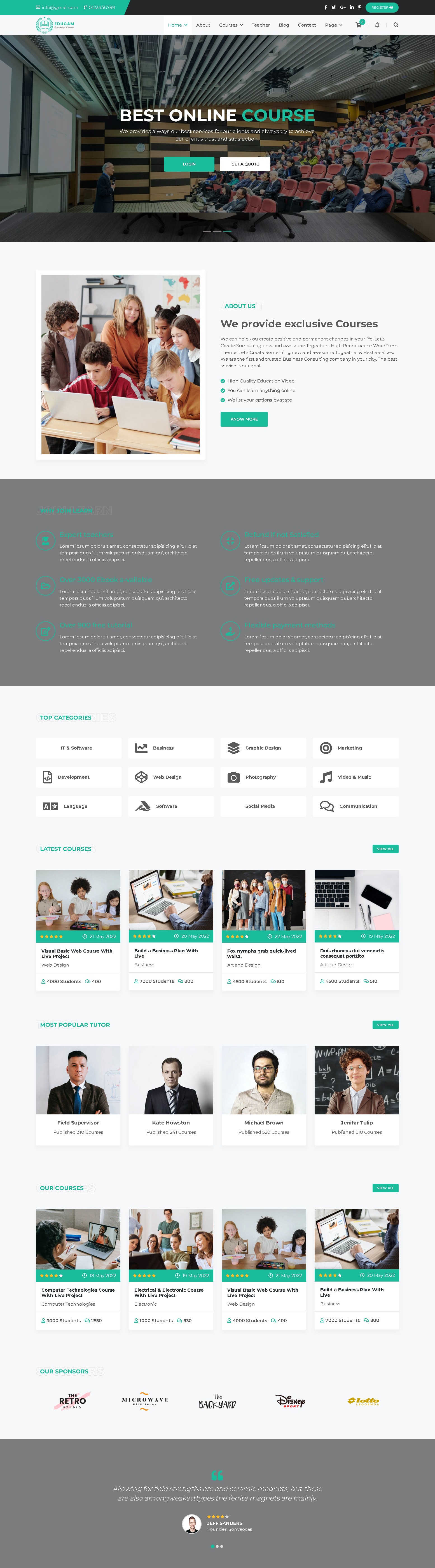 Best Education Website Templates | EntheosWeb