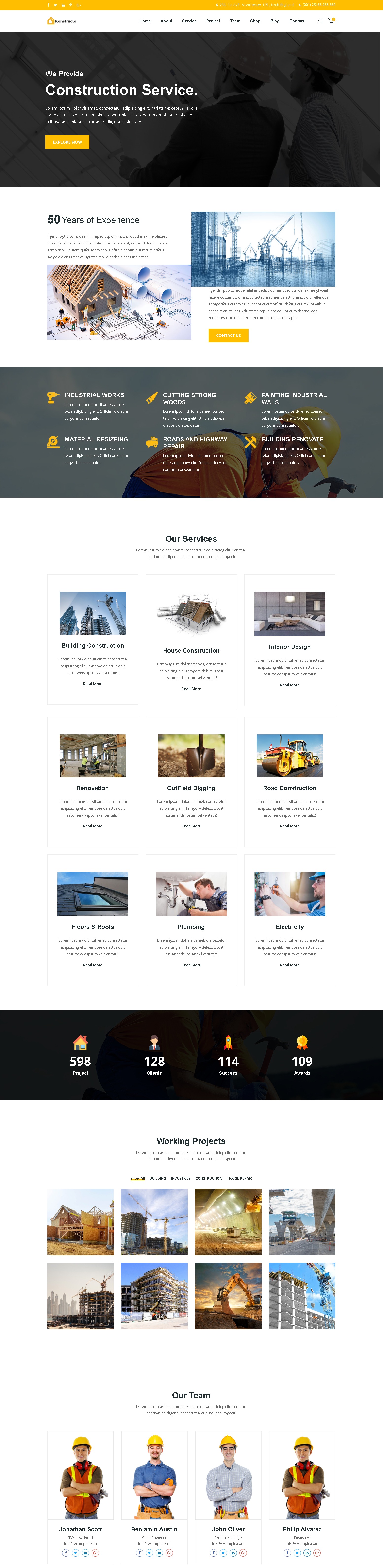 Konstructo construction multipurpose premium html5 website template