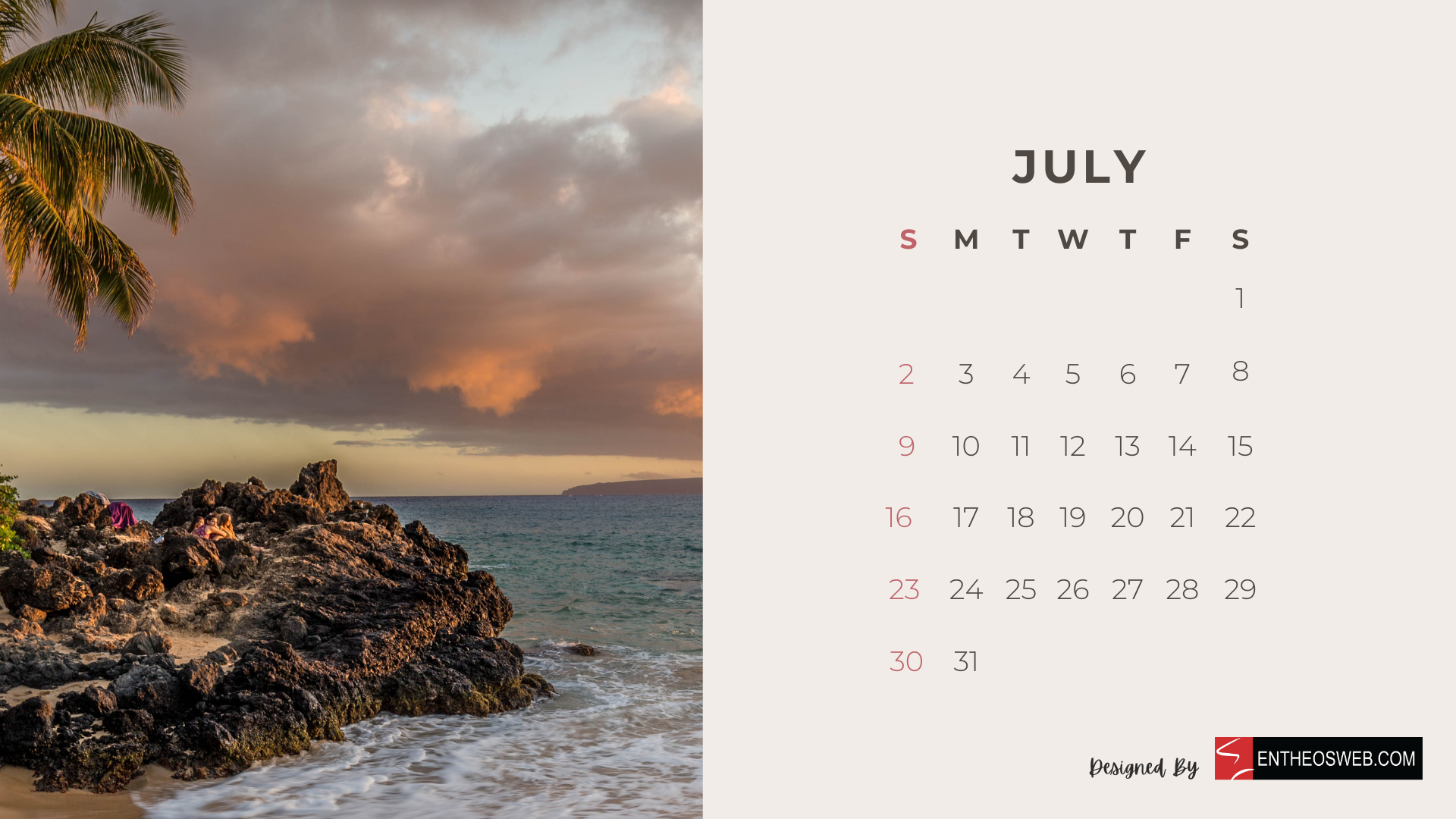 July 2023 Calendar Desktop Wallpaper | EntheosWeb