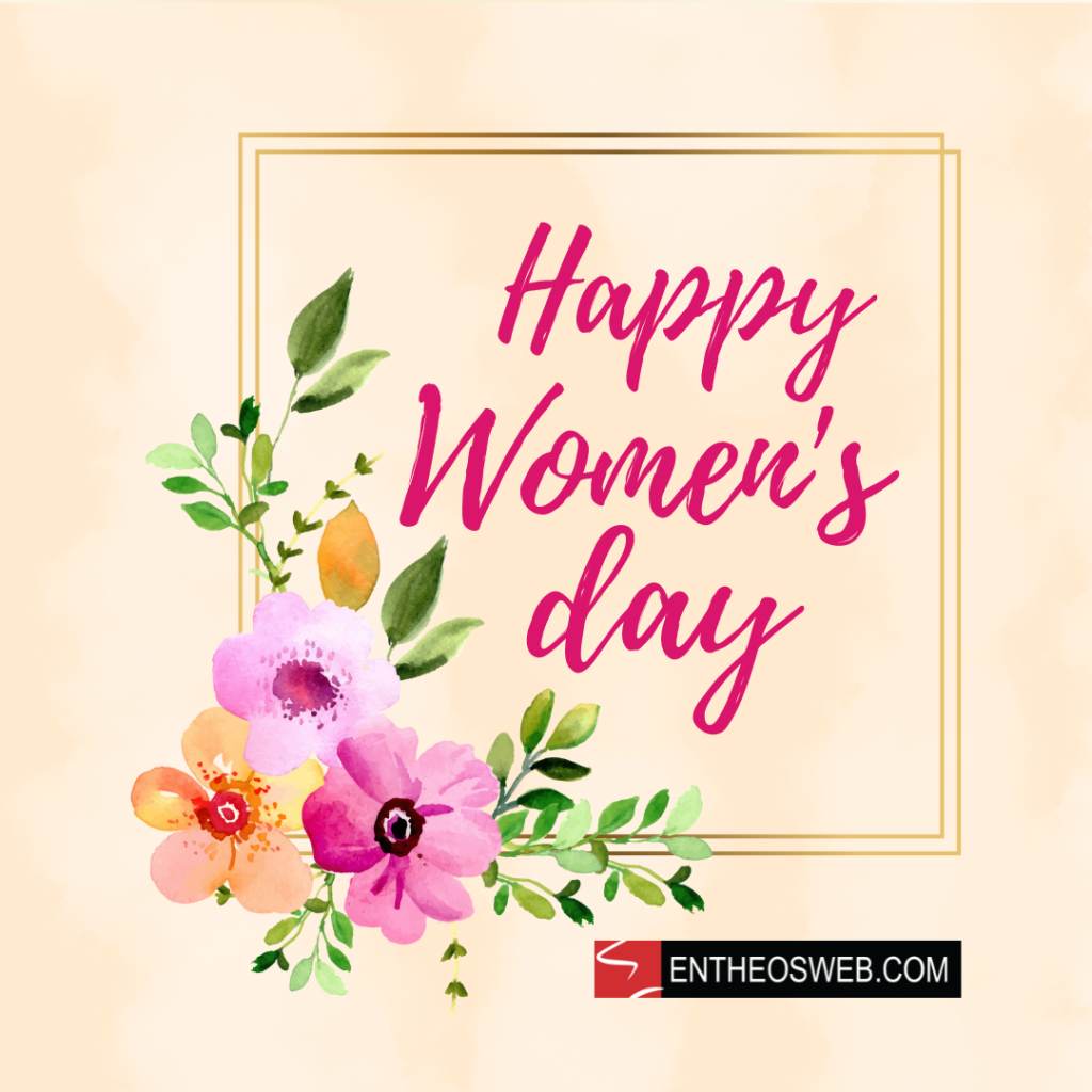 Happy women's Day Floral Frame - Designed By EntheosWeb