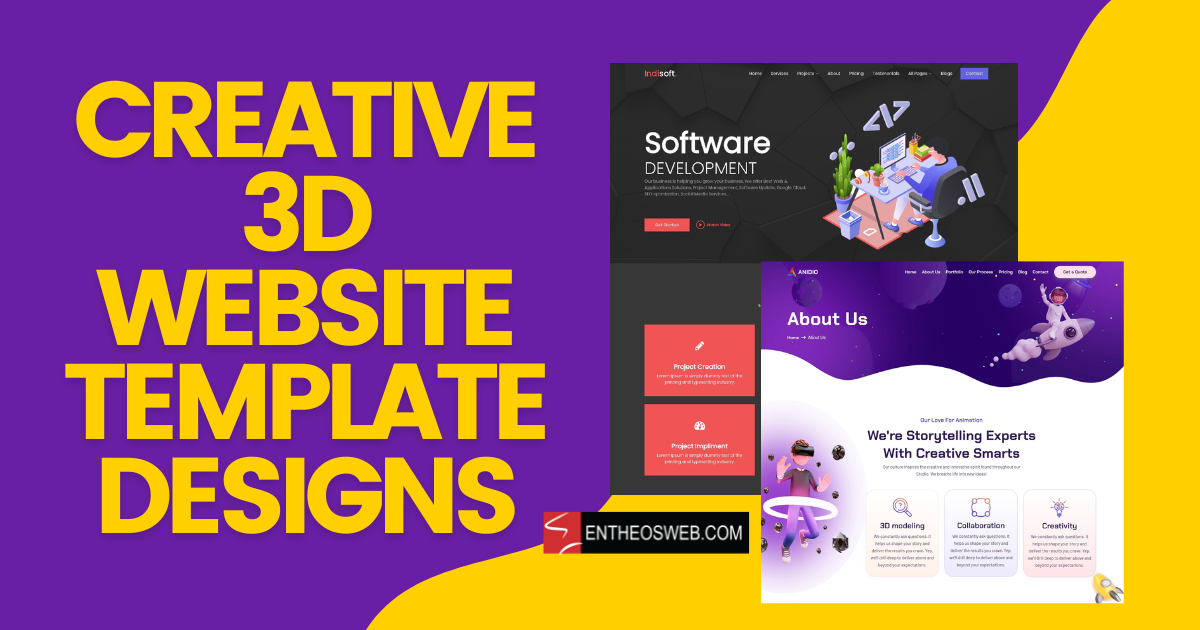 Creative 3D Website Template Designs | EntheosWeb