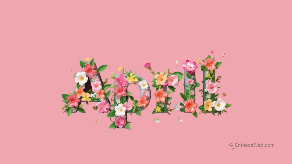 April desktop wallpaper 3d flowers pink background