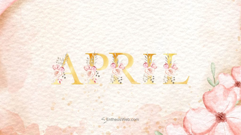 April desktop wallpaper bow and floral
