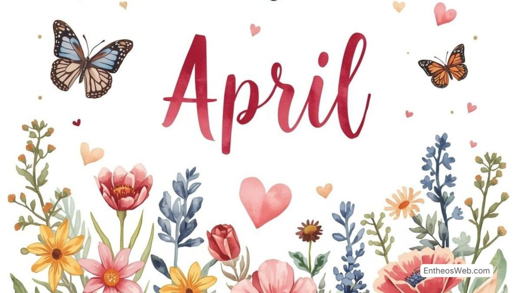 April desktop wallpaper butterflies and flowers and hearts
