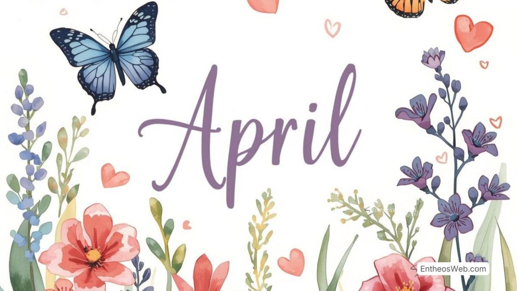 April desktop wallpaper butterflies and hearts and flowers