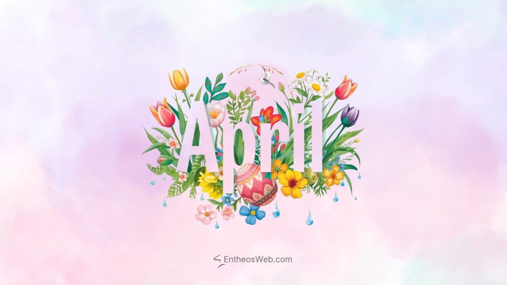 April desktop wallpaper easter and tulips