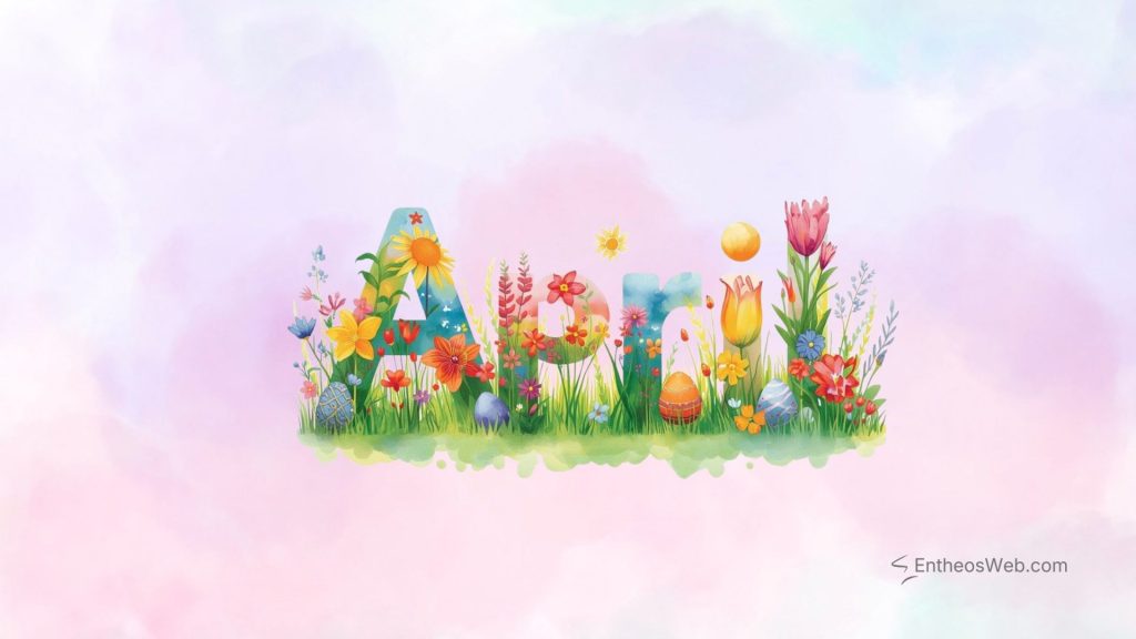 April desktop wallpaper flowers and easter eggs