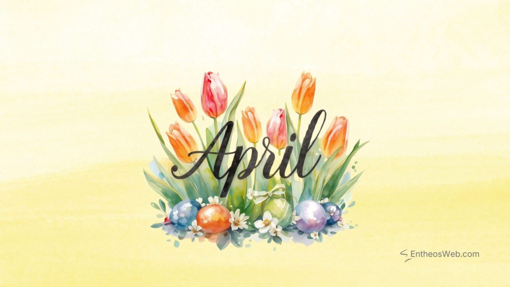 April desktop wallpaper tulips and easter