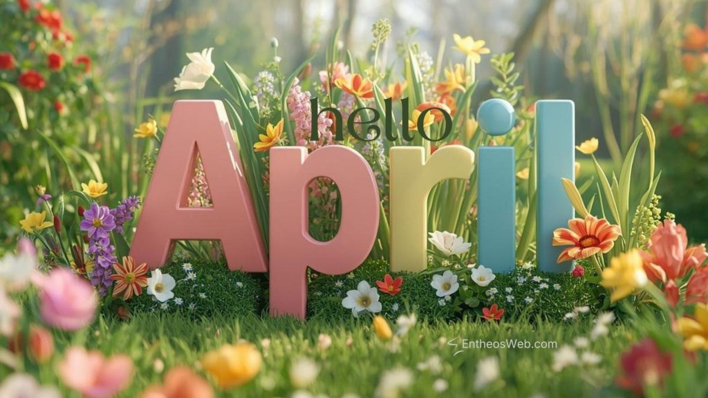Hello april desktop wallpaper 3d spring