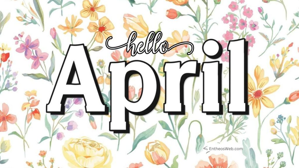 Hello april desktop wallpaper floral background