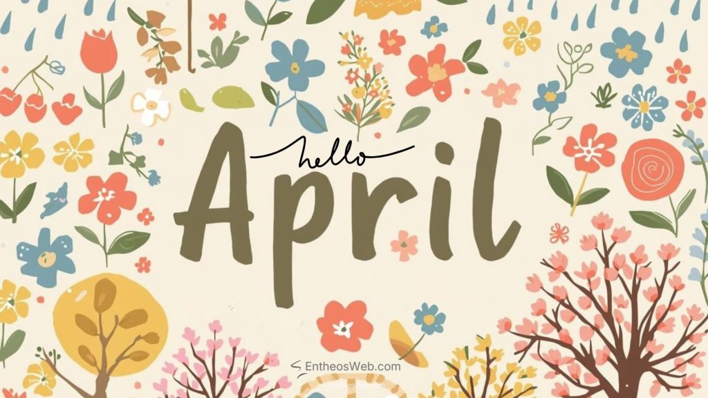 Hello april desktop wallpaper rain and spring