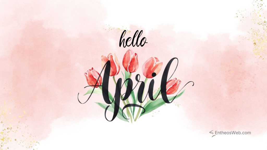 Hello april desktop wallpaper tulips