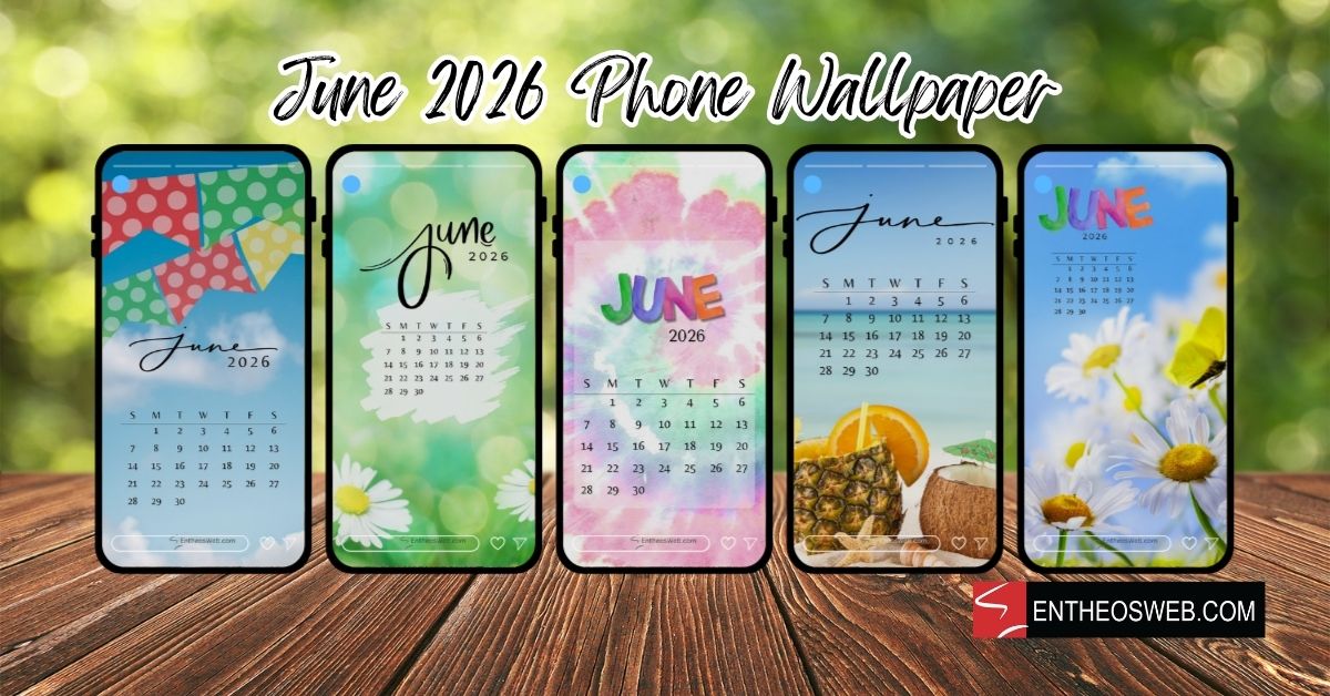 June 2026 Calendar Phone Wallpaper