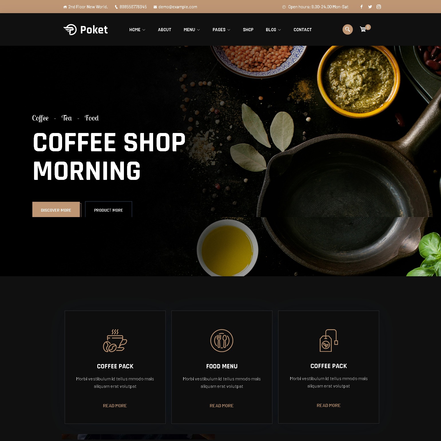 Poket   restaurant responsive wordpress theme
