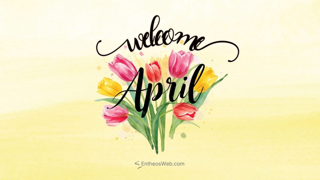Welcome april desktop wallpaper tulips