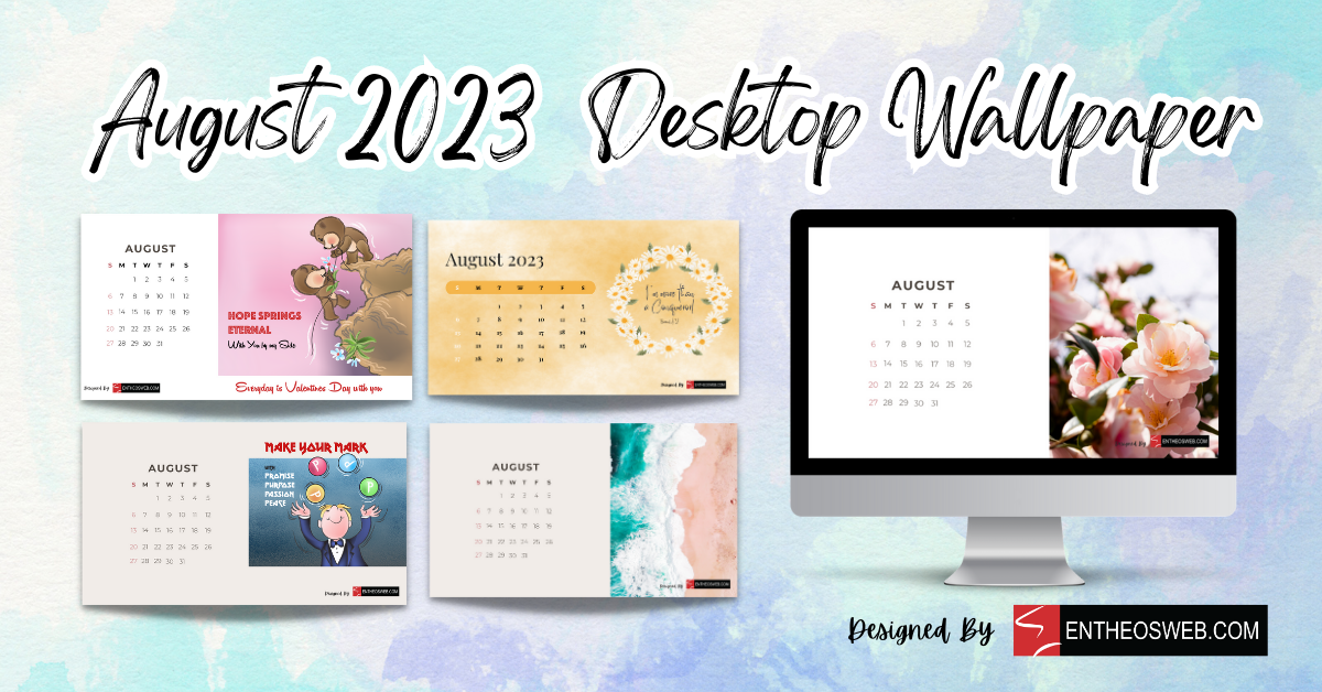 August 2023 Calendar Desktop Wallpaper