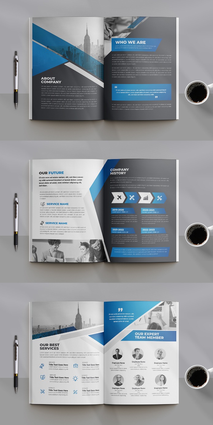 Brochure and corporate brochure editable template layout company profile template design