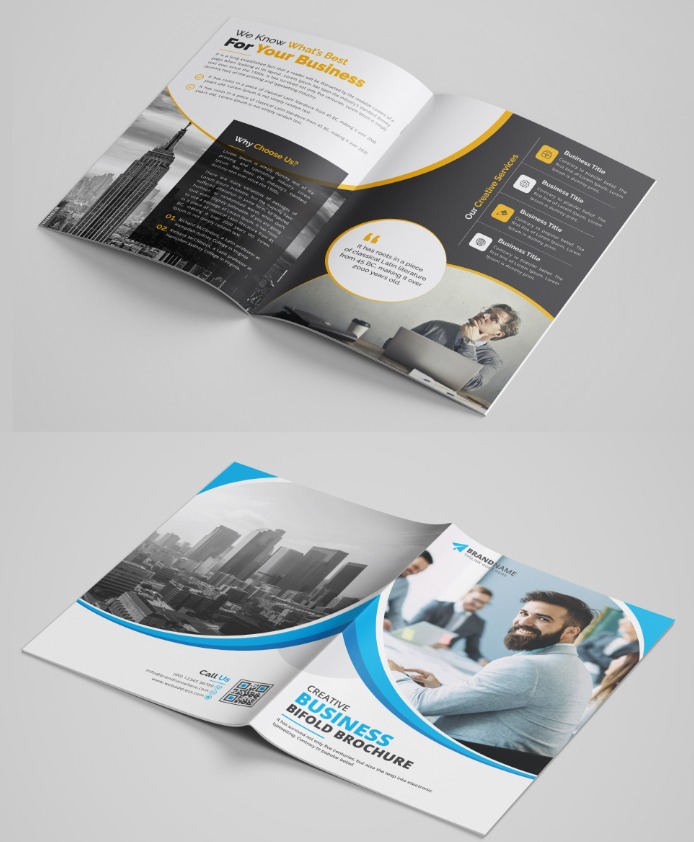 Business bifold brochure template v12