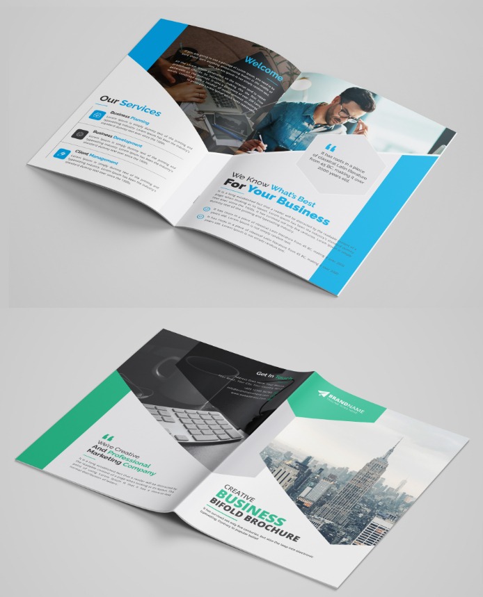 Business bifold brochure template v13