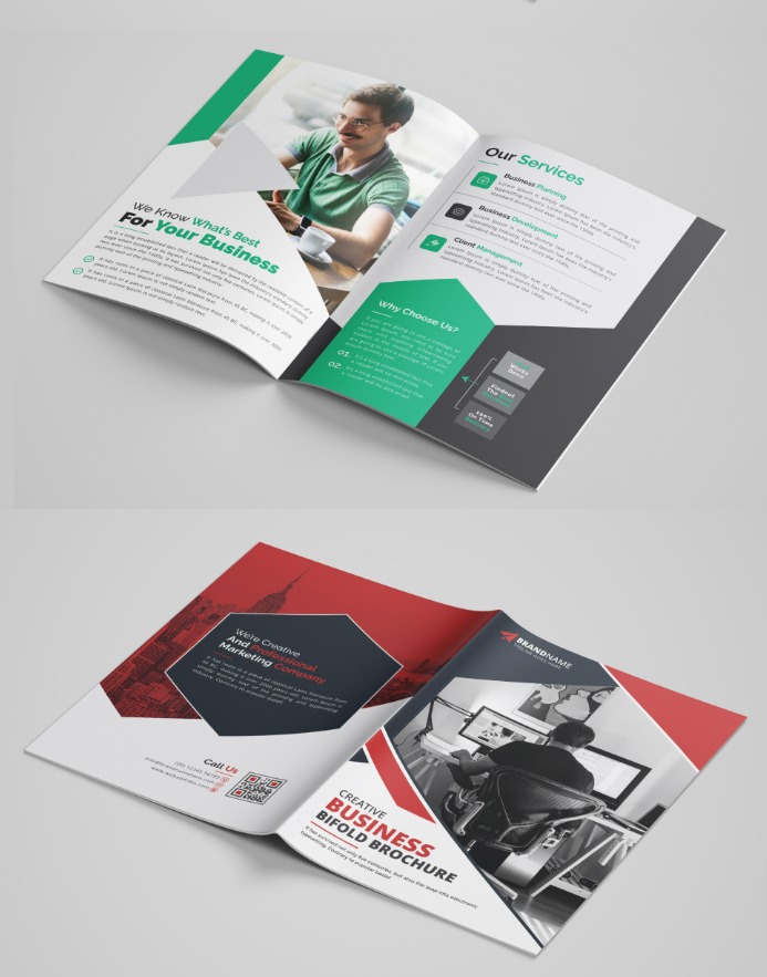 Business bifold brochure template v15