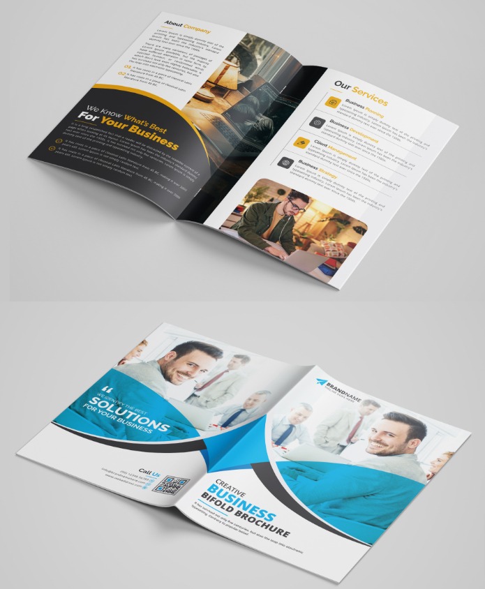Business bifold brochure template v17